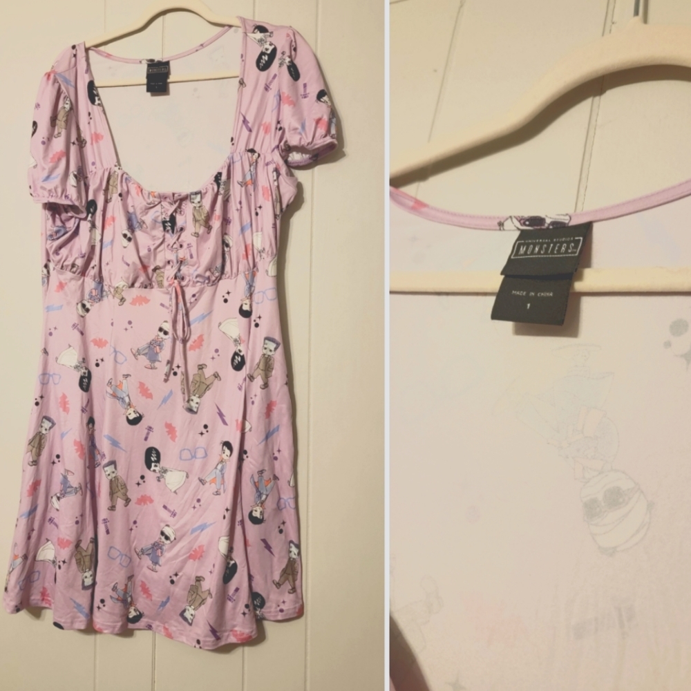 Universal Monsters Hot Topic Babydoll Dress - Lavender, Size 1xl